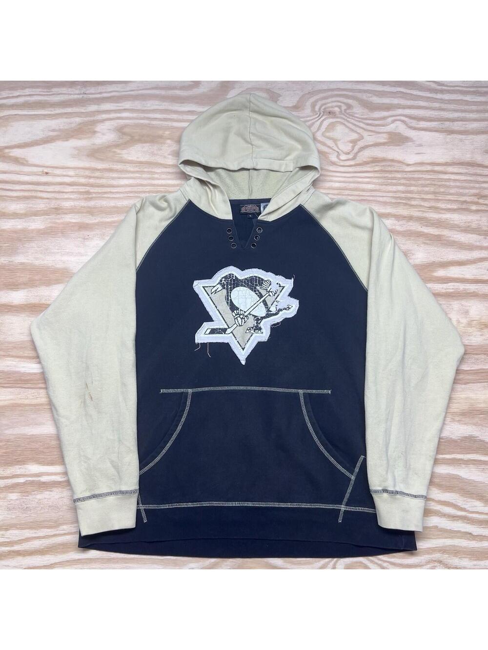 Vintage 00s Old Time Hockey NHL Pittsburgh Penguins hockey jersey hoodie Size XL
